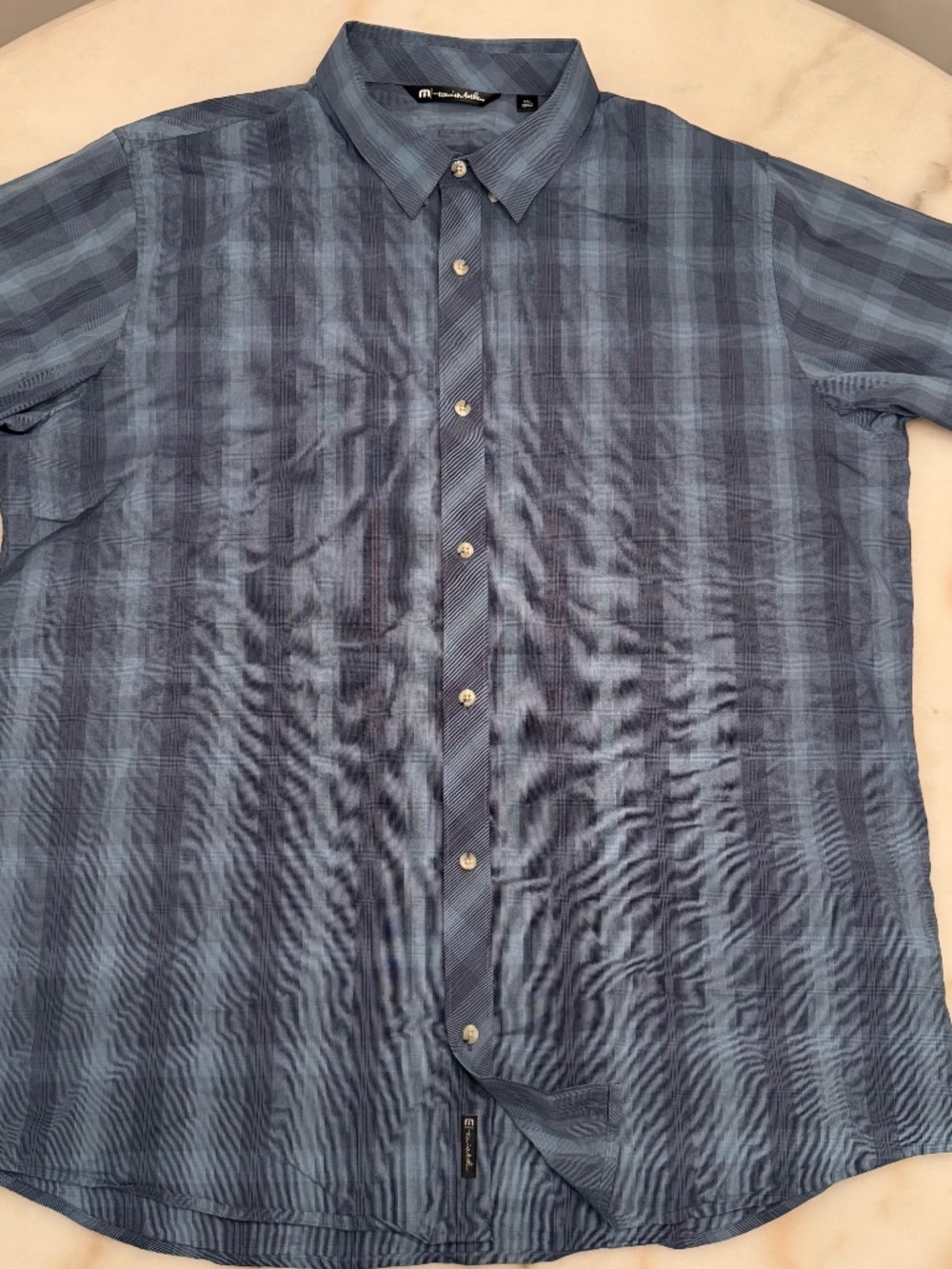 Travis Mathew / XXL / Blue pattern Short Sleeve Shirt